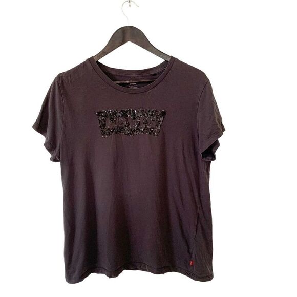 Levi’s Black Sequin Logo Classic T-shirt - Picture 2 of 5